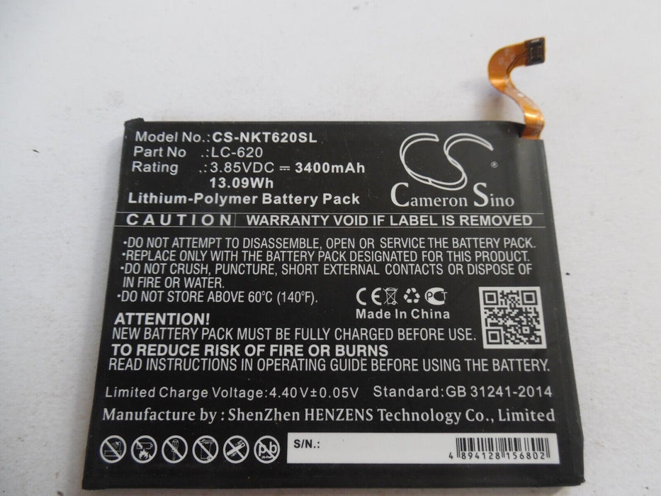 CS-NKT620SL : Battery for Nokia 6.2 - Replaces Nokia LC-620