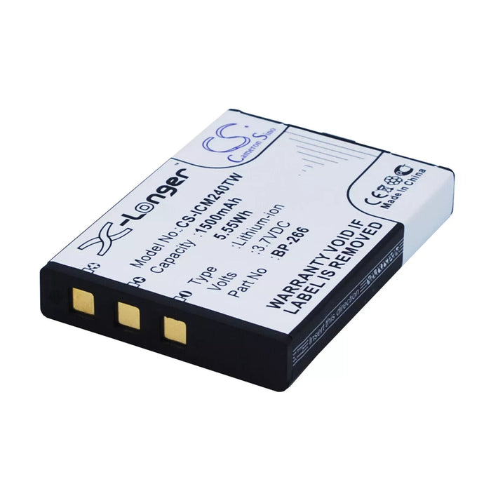 Two-Way Radio Battery for Icom BP-266 IC-M23 IC-M24 CS-ICM240TW 5.55Wh 1500mAh