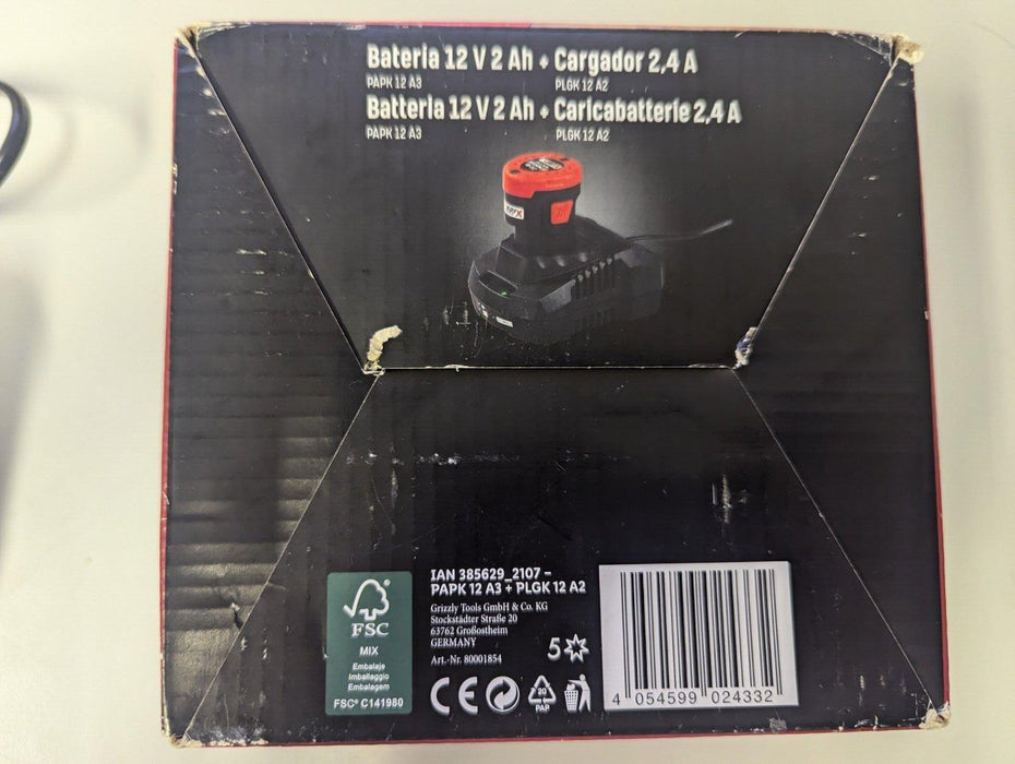 Parkside Rechargeable Battery 12V 2Ah + PLGK 12A2 Charger (Eu Plug)
