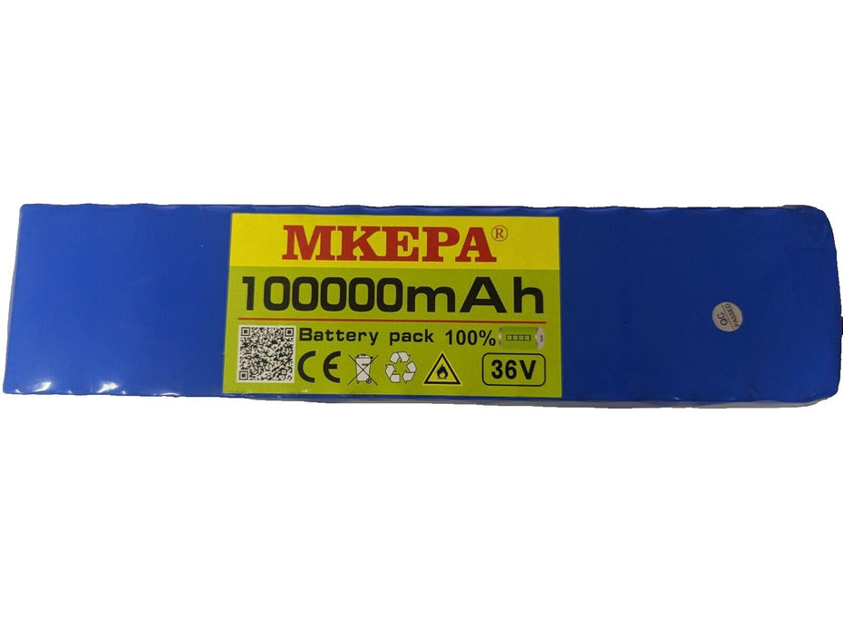 MKEPA 100000mAh / 1000ah Battery Pack 36v XT30 Connector & B2 Connector