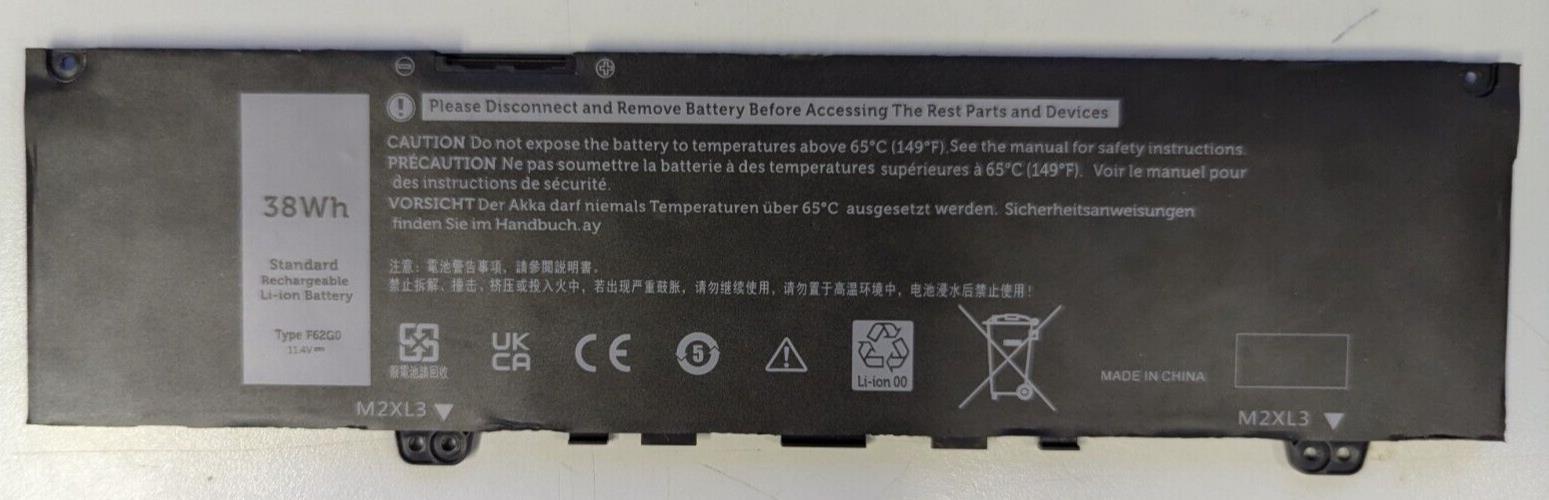F62G0 Laptop Battery Replacement for Dell Inspiron 13 5370 7370 7373 7380