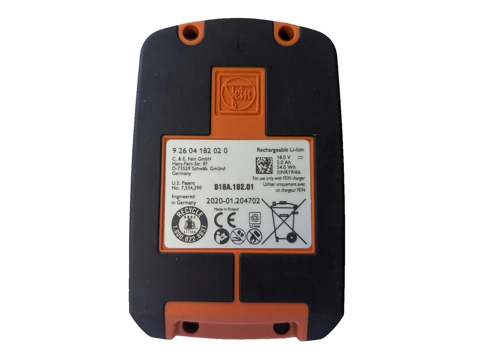FEIN 92604182020 18v 3.0ah Battery Li-Ion