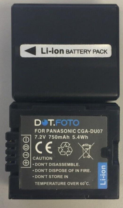 Battery for PANASONIC CGA-DU07 NV-GS188GK NV-GS200 NV-GS21 NV-GS22 NV-GS230