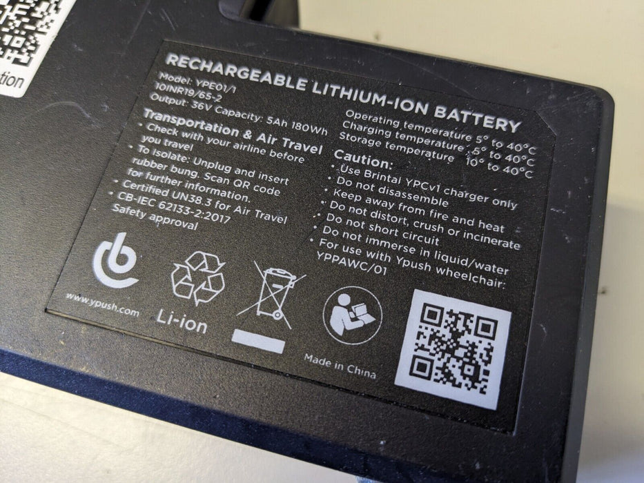 Brintal YPush Wheelchair Powerpack Battery YPE01/1  / 36V / 5Ah
