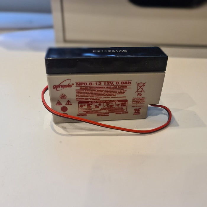 NP0.8-12 Genesis Lead Acid Rechargeable Battery 12V 0.8Ah