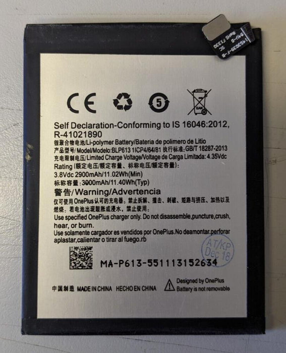 Replacement BLP613 Battery 3000mAh for OnePlus Three NEW
