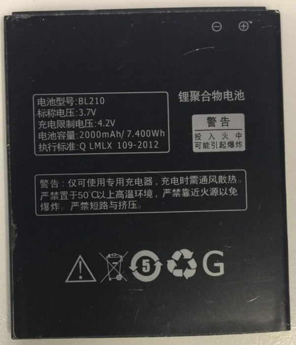 Battery for Lenovo A656 A658T A750e BL210 2000mAh Used
