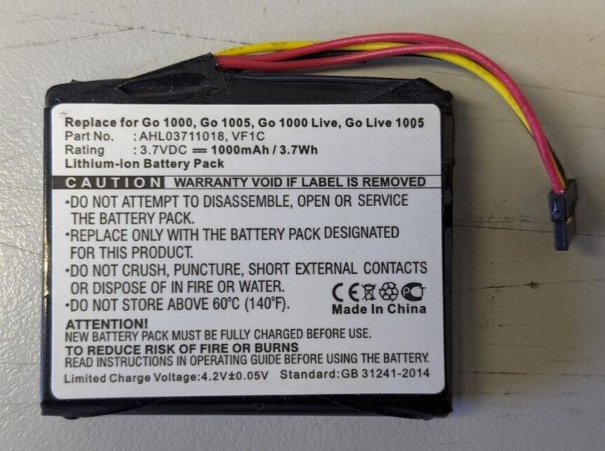 Replacement VF1C Battery 1100mAh for TomTom Go 1000 NEW