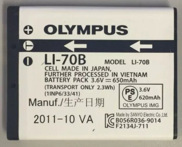 Genuine Original Olympus Li-70B Battery Olympus