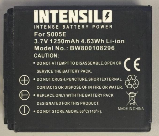Battery for Panasonic CGA-S005 DMW-BCC12 CGA-S005E/1B CGA-S005E 1250mAh