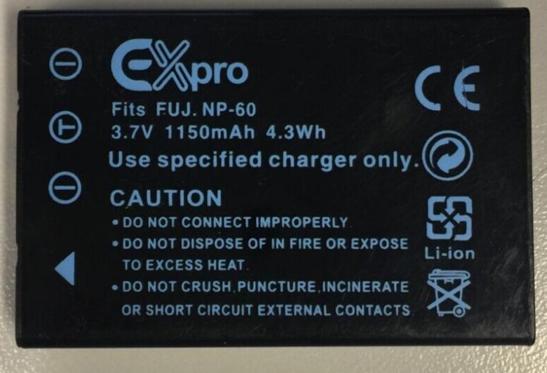 Battery Replacement for Fujifilm NP-60 Battery 1150mAh USED