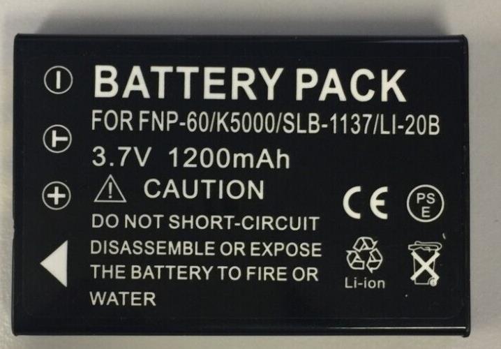 Battery Replacement for Fujifilm NP-60 Battery 1300mAh