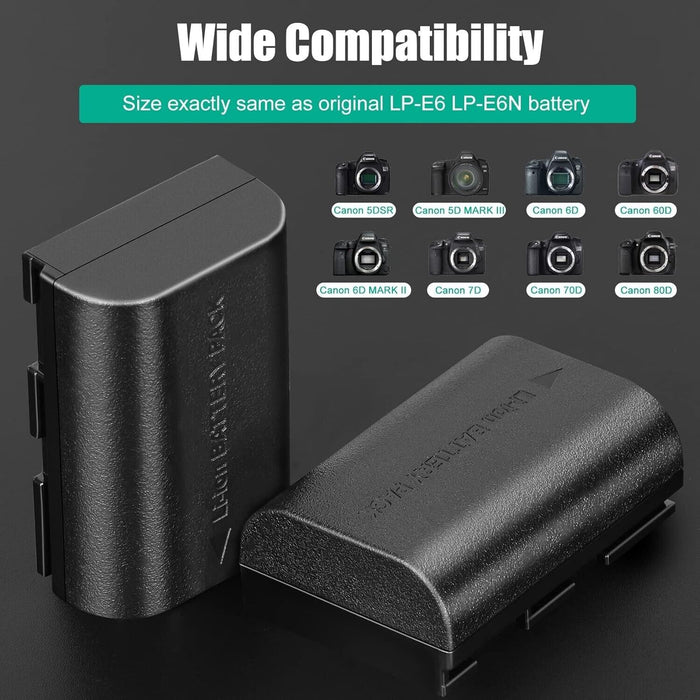 JYJZPB A6000 NP-FW50 Replacement Battery Charger Set for Sony A7 A7RII Camera