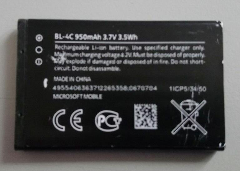 Used Nokia BL-4C 950mAh BATTERY 6300 2650 2652 3500 5100 6100