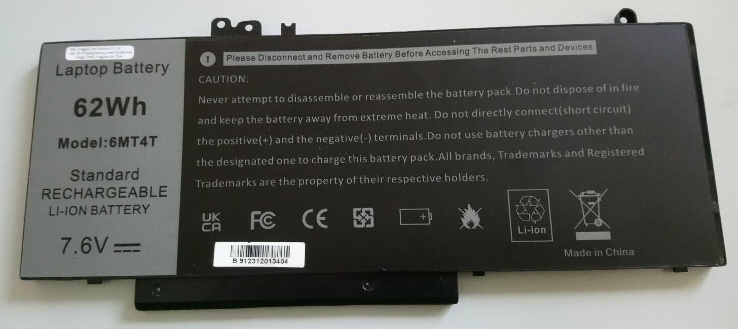 Used 6MT4T Battery For Dell Latitude E5570 E5270 E5470 Battery (Broken lugs)
