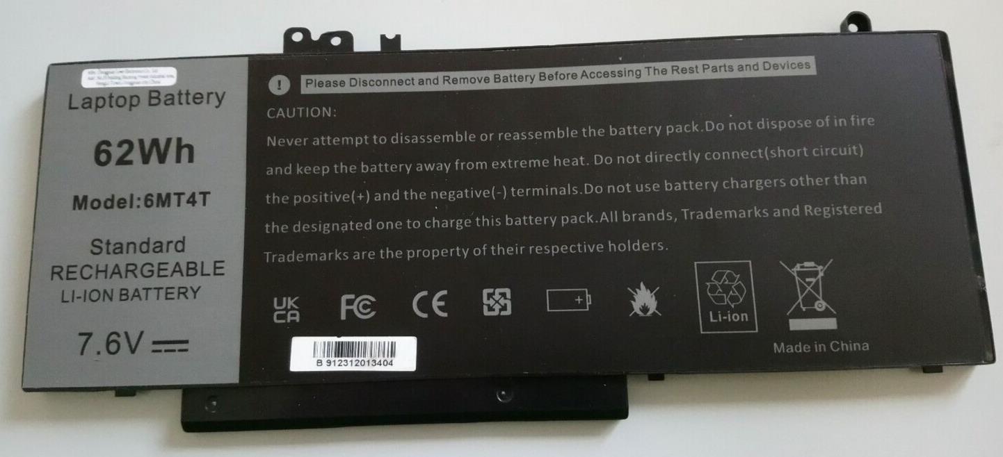Used 6MT4T Battery For Dell Latitude E5570 E5270 E5470 Battery (Broken lugs)