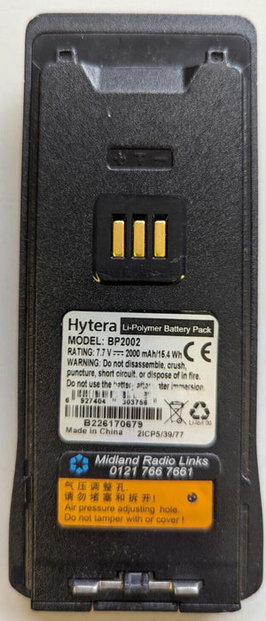 Hytera Li-polymer 2000mAh Battery for Hytera HP605/HP685 - BP2002