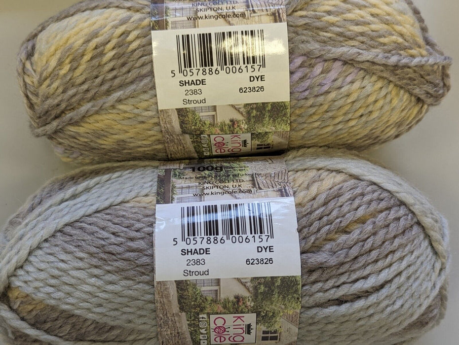 2x King Cole Cotswold Chunky 100g - 2383 Stroud