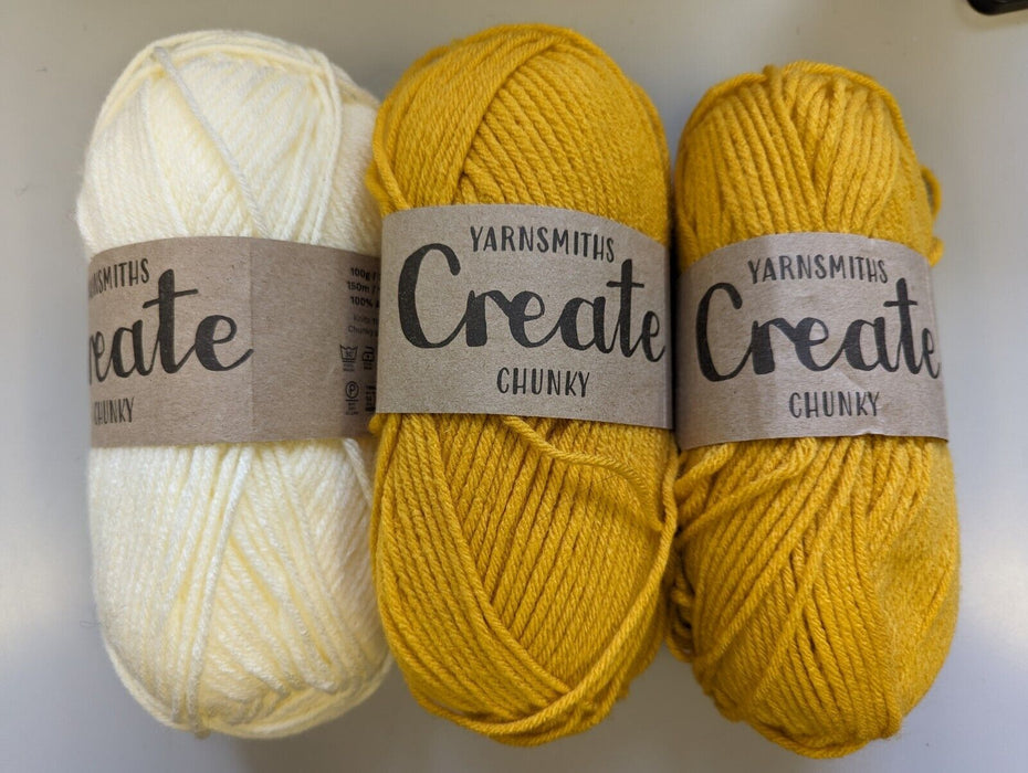 3x Yarnsmiths Create Chunky 100g - Assorted Colours