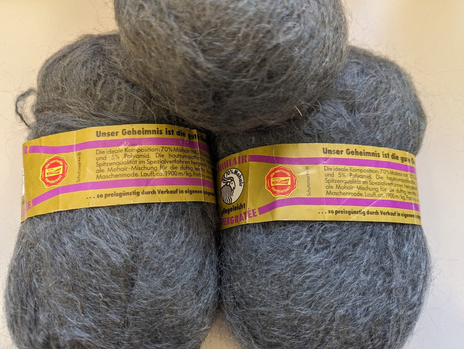 3x Wolle Rodel khaki mohair yarn 50g