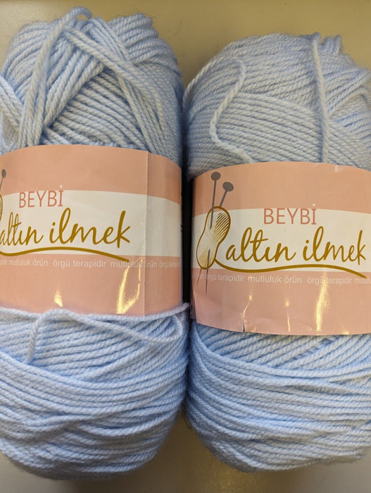 2x Beybi Altil Ilmek 100g Baby Yarn - Blue