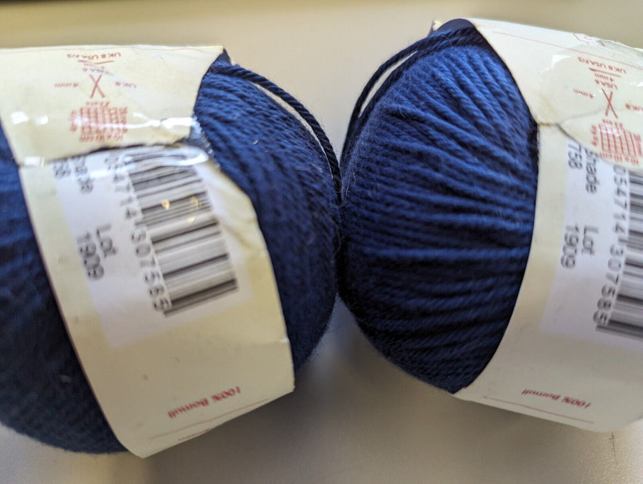 2x Sirdar Snuggly 100% Cotton DK Baby Yarn 50g - Navy 758