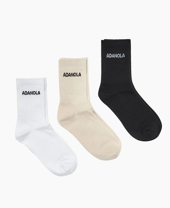 Adanola 3 Pack Socks - White, Cream, Black