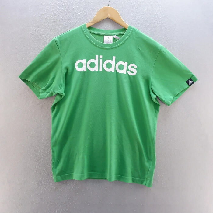 Adidas Mens T Shirt Small Green Spell Out Graphic Short Sleeve GL0776