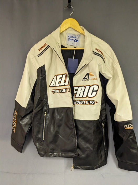 Aelfric Eden Leather Jacket Black Cream Small