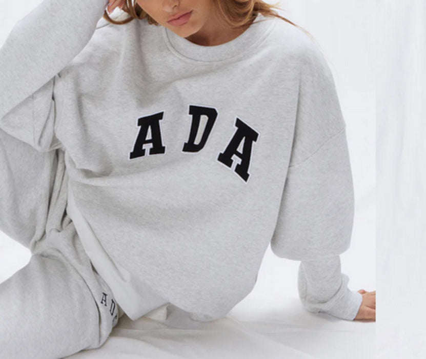 ADANOLA Oversized Sweatshirt - Light Grey - Medium