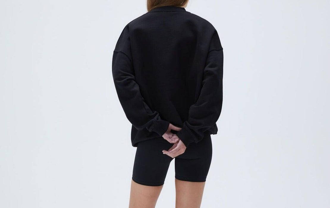 Adandola Varsity Oversized Sweatshirt - Black Size Large