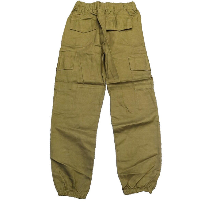 Cuffed Cargo Trousers Khaki Green Size Medium