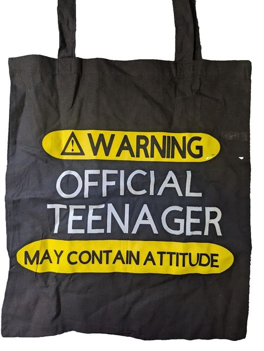 Warning Teenager May Contain Attitude Bag Black/Yellow