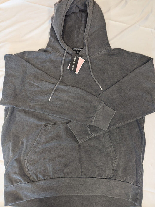 Pretty Little Thing Charcoal Washed Oversized Hoodie Medium