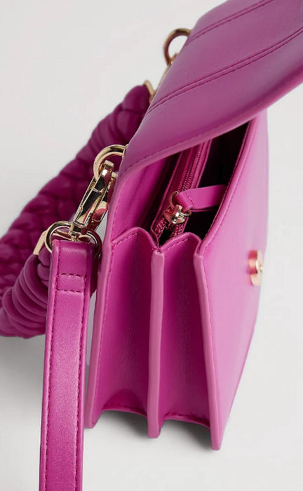 NA-KD Braided Handle Compartment Bag - Raspberry