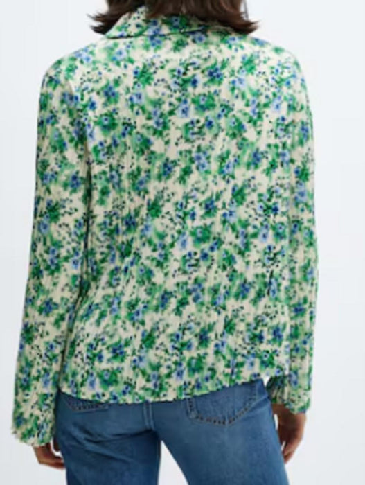 MNG Printed shirred shirt - Small