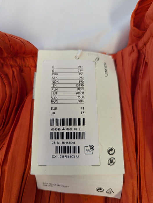 Cos Orange Ruffle Shirt - UK16