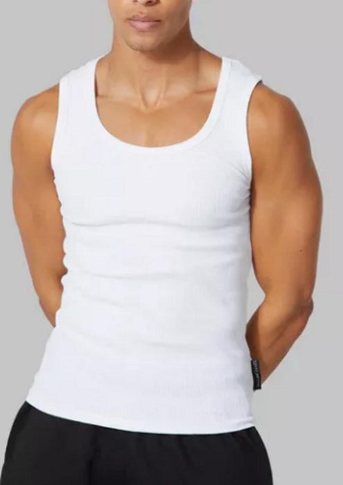 BooHoo Active Ribbed Muscle Vest - White - M