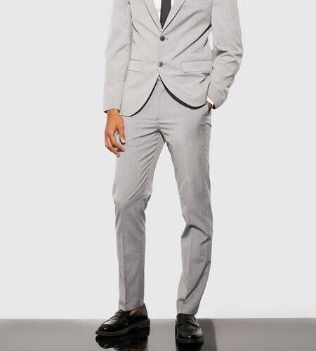 boohooMAN Slim Suit Trousers Grey Size 34S