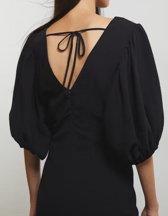 H&M Balloon-sleeved dress - Black - Euro XLarge