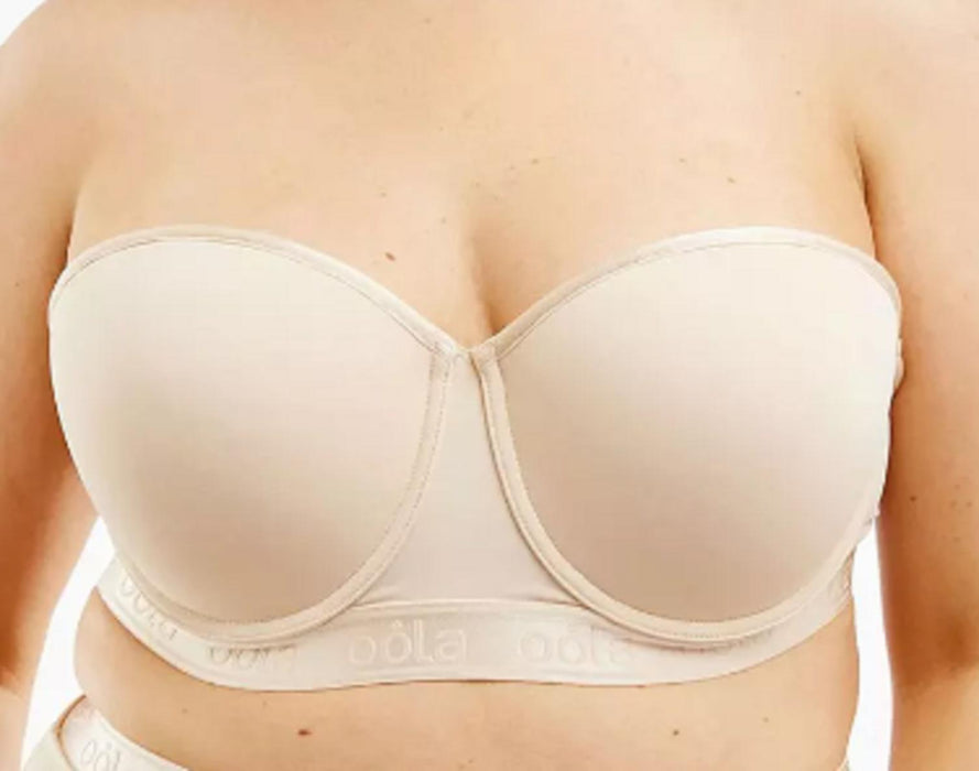 Oola Longline Moulded Strapless Bra - Light Beige - 38D