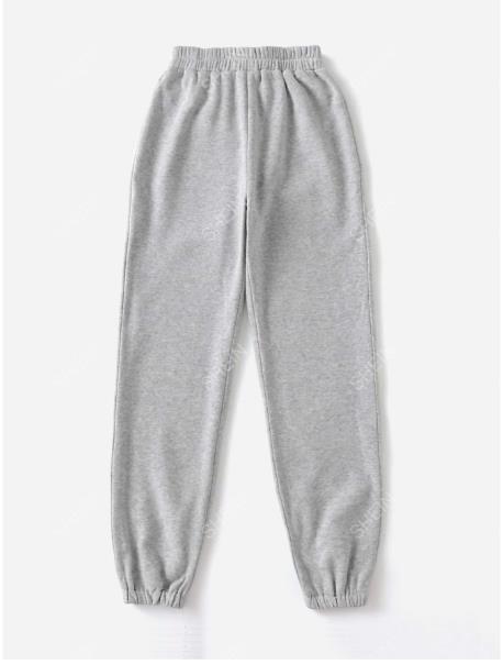 SHEIN EZwear Solid Elastic Waist Joggers Light Grey Size XS