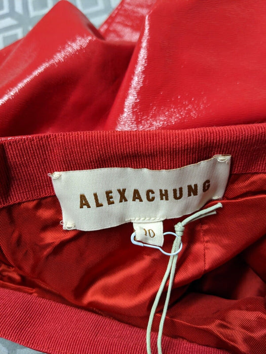 Alexachung Red Faux Leather Skirt Size 10