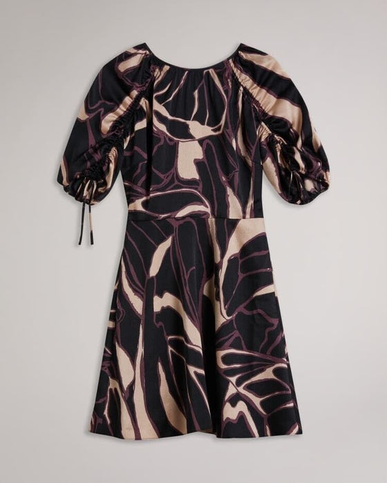 Ted Baker Gilliaa Abstract Print Mini Dress Black Size 3