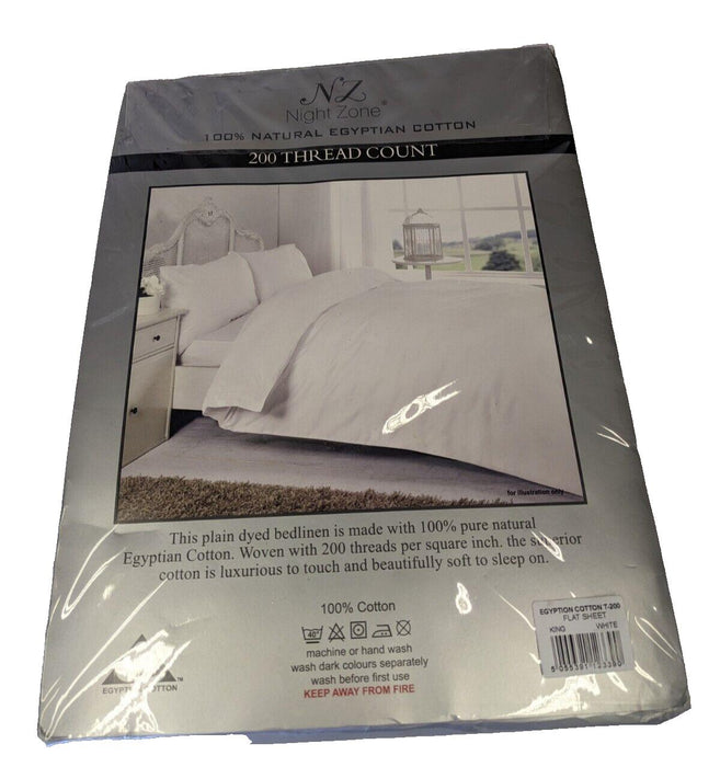 Nightzone 100% Natural Egyptian Cottton King Size Flat Sheet