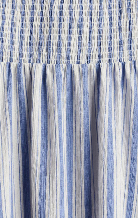 H&M Tie-strap smocked dress - Blue & White Stripes - Size Medium