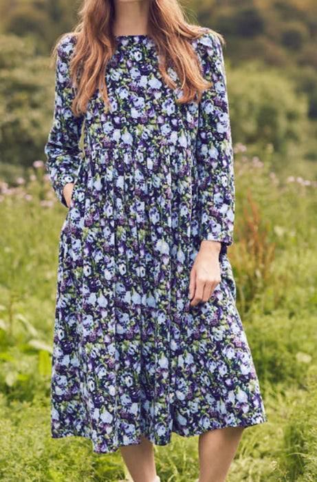 Laura Ashley X Joanie - Vanora Ffion Floral Print Corduroy Midi Dress - UK16