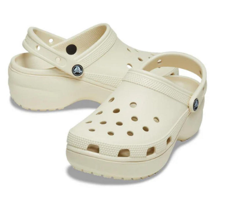 Classic Crocs Platform Clog Wedge - Bone - UK3