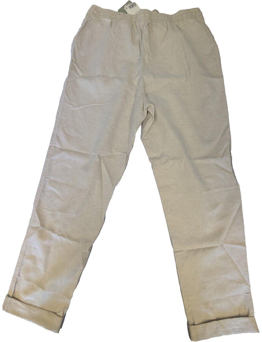 H&M Linen-Blend Joggers - Light Beige - Medium