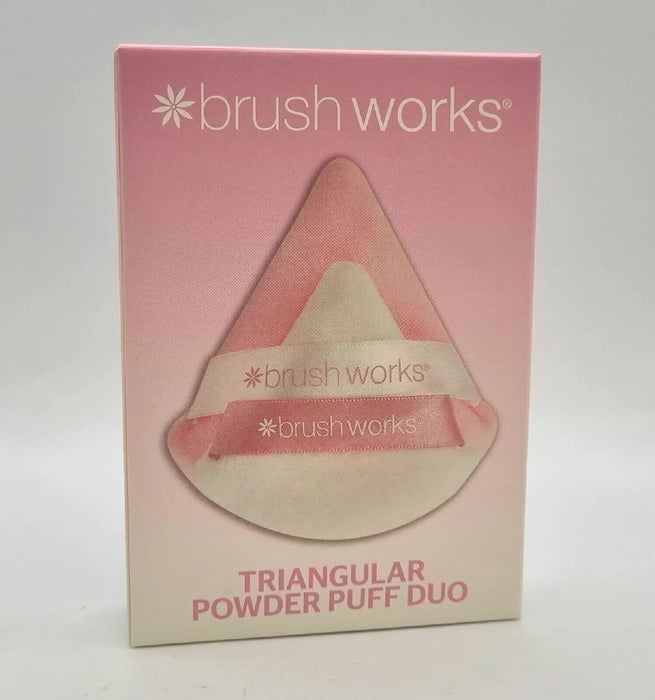 Brushworks Triangular Powder Puff Duo, Tool For Flawless Makeup New & Boxed